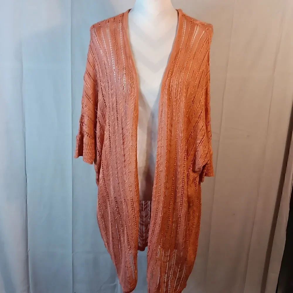 Tulle Crocheted Open Front Cardigan - Picture 9 of 9